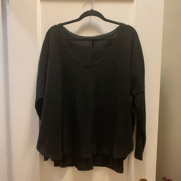 Out From Under Oversized Thermal V-neck Top - Picture 1 of 2